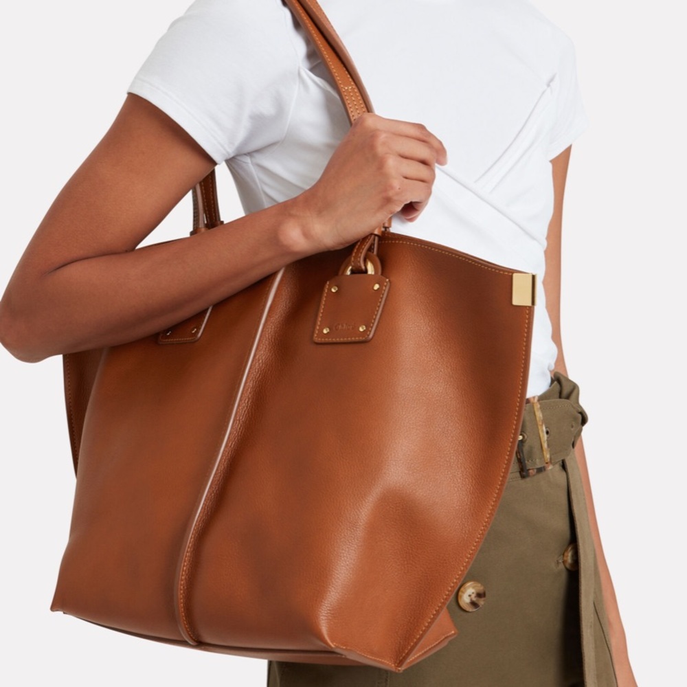 🆕 CHLOÉ Vick Caramel Leather Tote - Picture 16 of 16